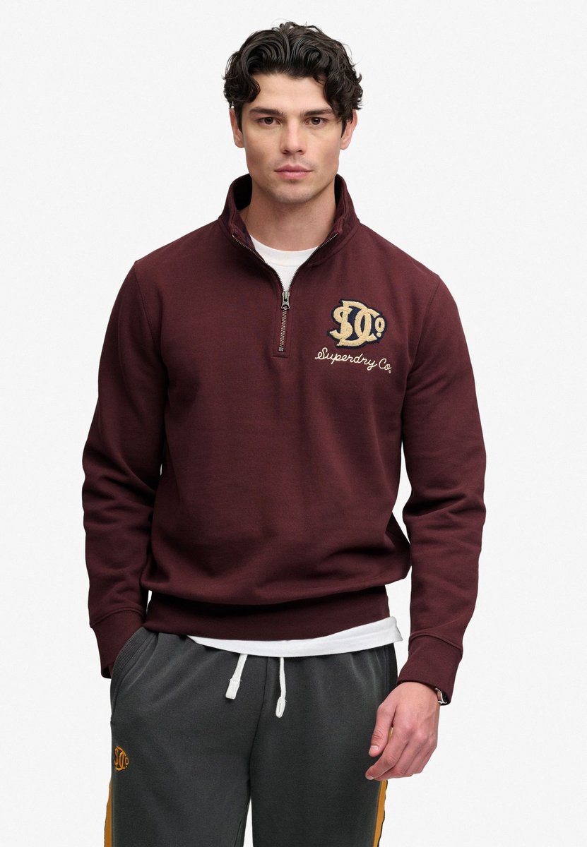 Vintage Athletic Half Zip Sweatshirt M3y Dark Oxblood