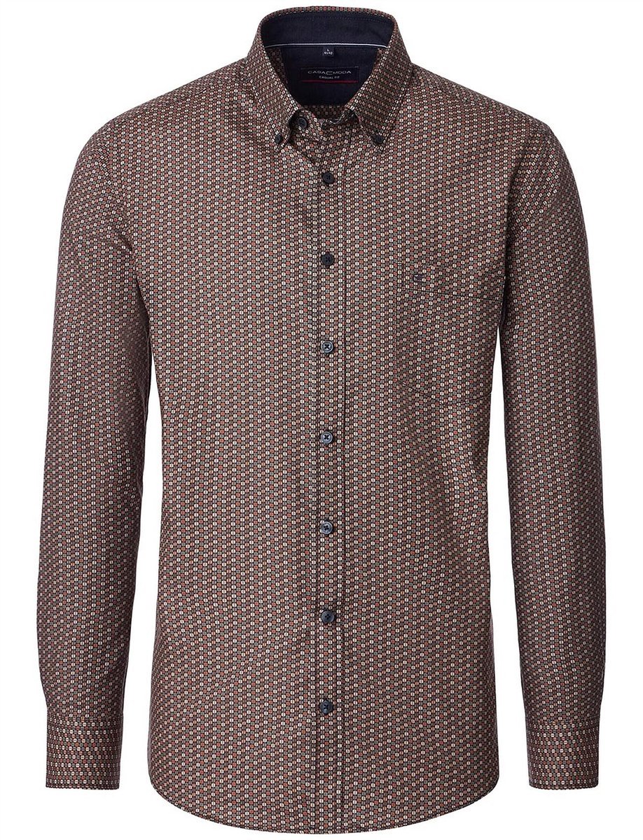 casual overhemd Casa Moda bruin