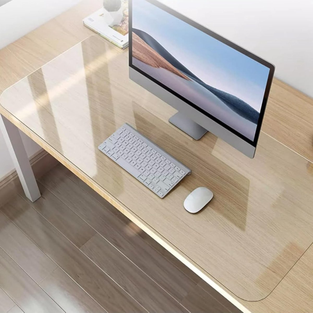 Grote Desk Mat voor Kantoor en Thuis, Transparant, 100 x 40 cm, Waterdicht en Antislip, Ideaal voor Bureau en School