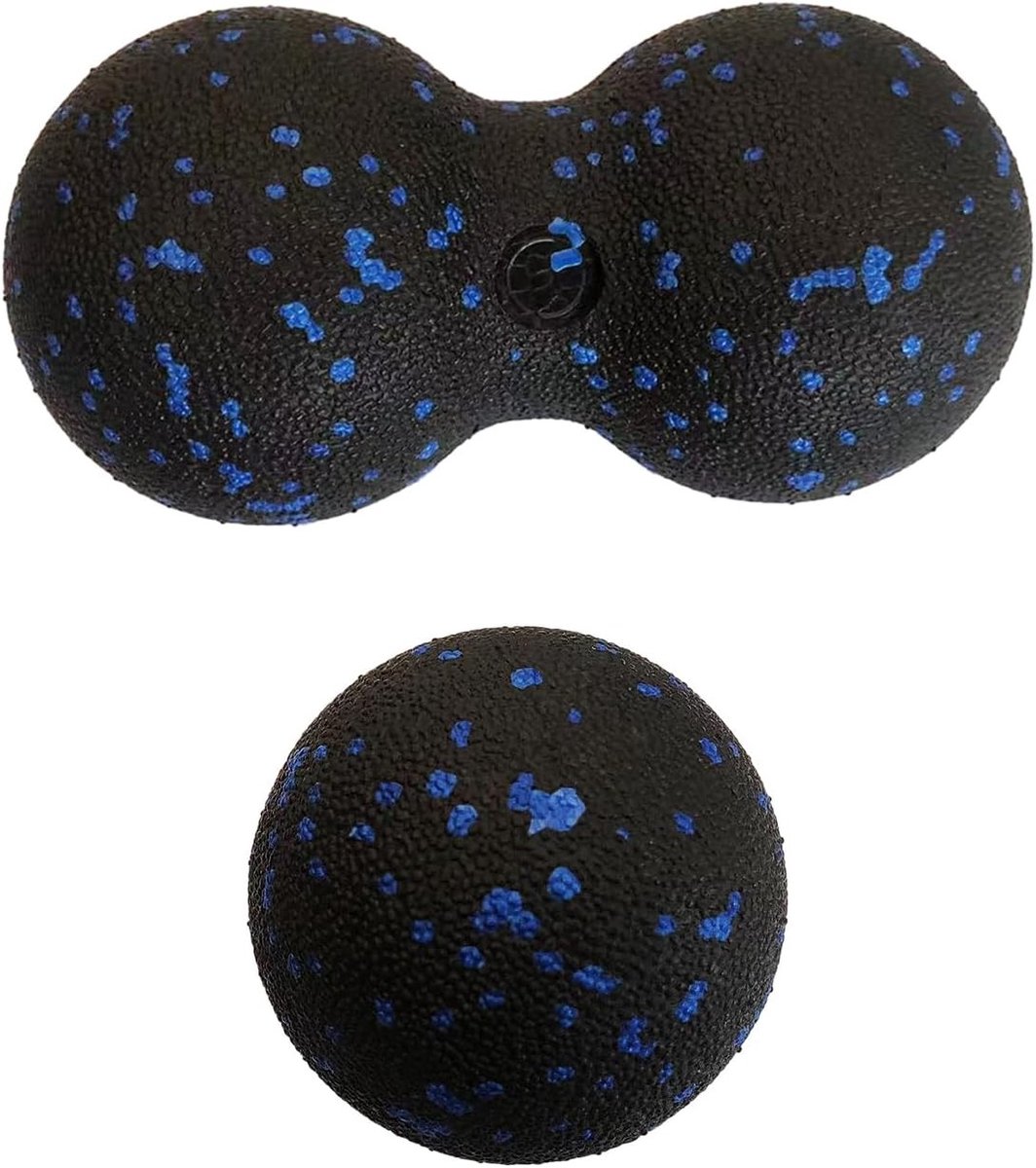 Set van 2 massageballen voor effectieve fascia training en zelfmassage van rug, nek en gezichtsspieren