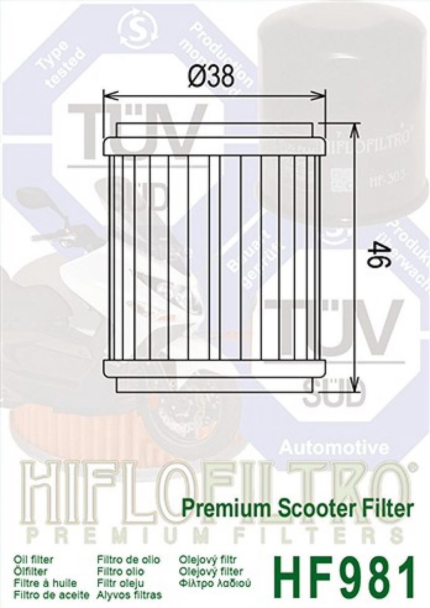 Filtre à huile Hiflofiltro pour Moto Rieju 125 MARATHON PRO SM / TRAIL 2009 à 2018 Neuf
