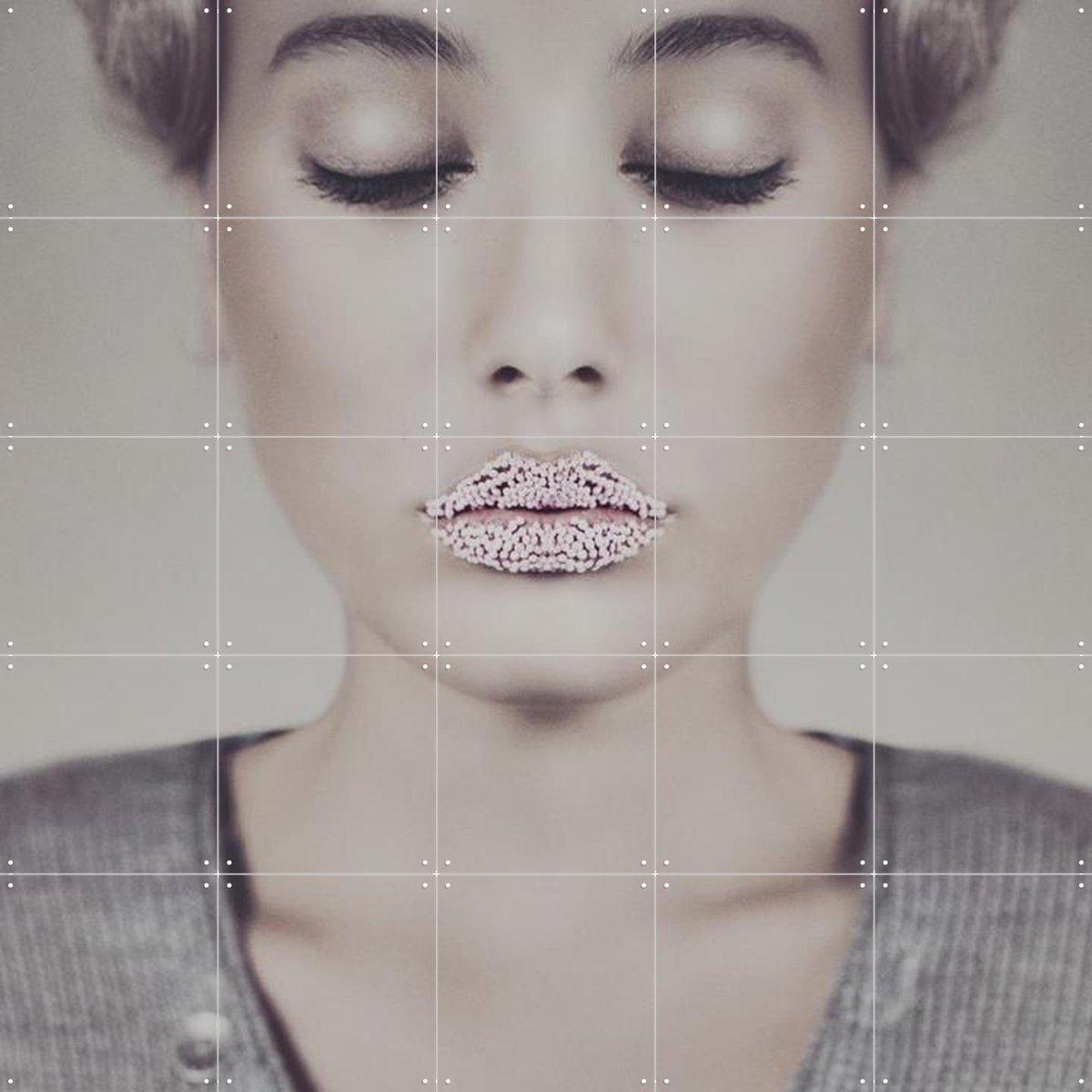 IXXI Sugar Lips, STUDIO HANNAH LEMHOLT - 100 x 100 cm - Gratis ophangtool - Grote wanddecoratie en posters - Fotografie, Woonkamer, Slaapkamer