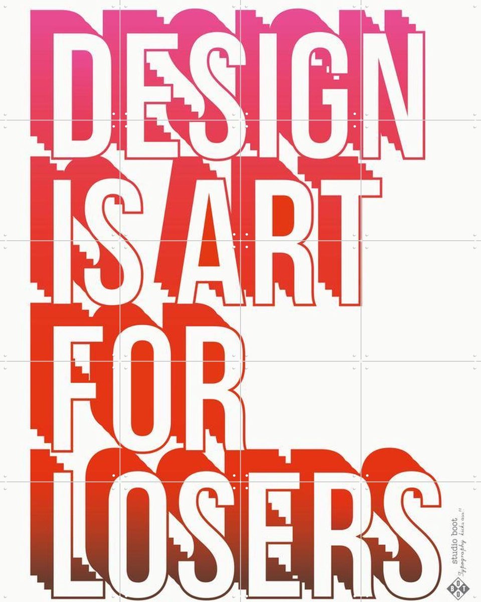 IXXI Design is art for losers, Studio Boot - 80 x 100 cm - Gratis ophangtool - Grote wanddecoratie en posters - Grafisch Ontwerp, Typografie, Pop art