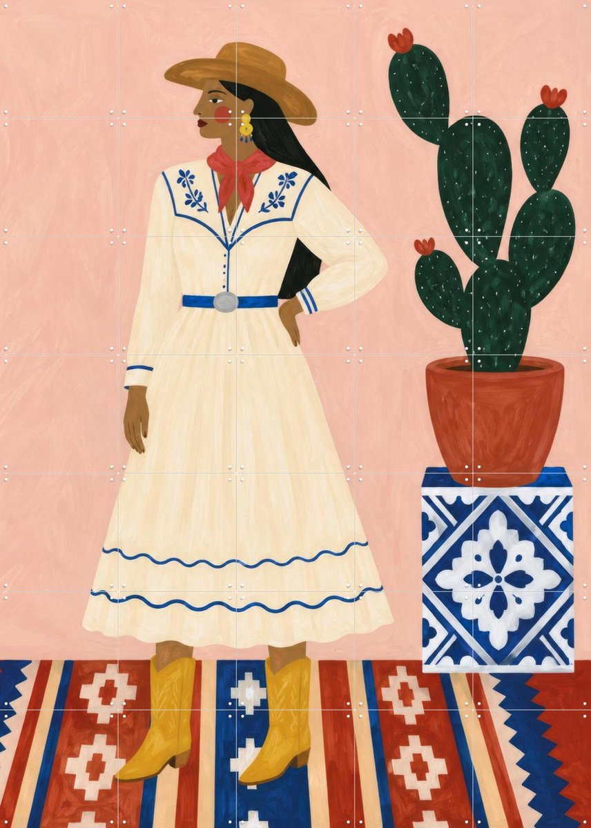 IXXI Desert Darling, Atelier Pommeline - 100 x 140 cm - Gratis ophangtool - Grote wanddecoratie en posters - Kleurrijk, Speels, Illustraties