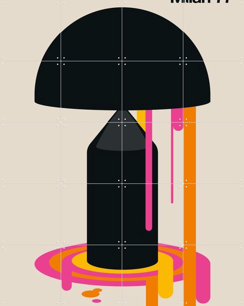 IXXI Milan 77, Bo Lundberg - 80 x 100 cm - Gratis ophangtool - Grote wanddecoratie en posters - Geometrische Kunst, Minimalisme, Kleurrijk, Digitale