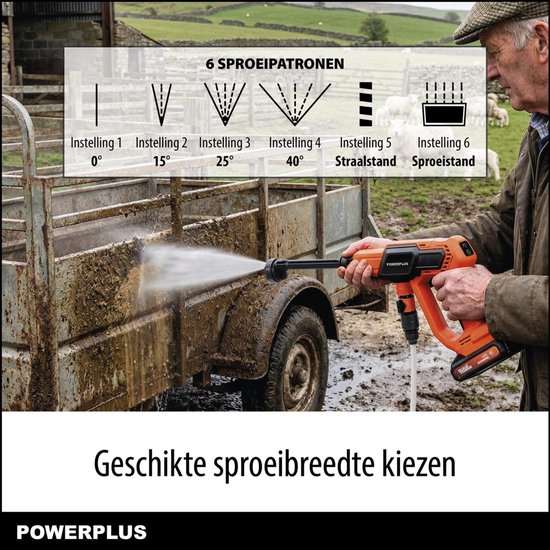 Powerplus - Dual Power Garden - POWDPG80630 - Borstelloos - Hogedrukreiniger - 20V - excl. batterij en lader van Powerplus — afbeelding 4