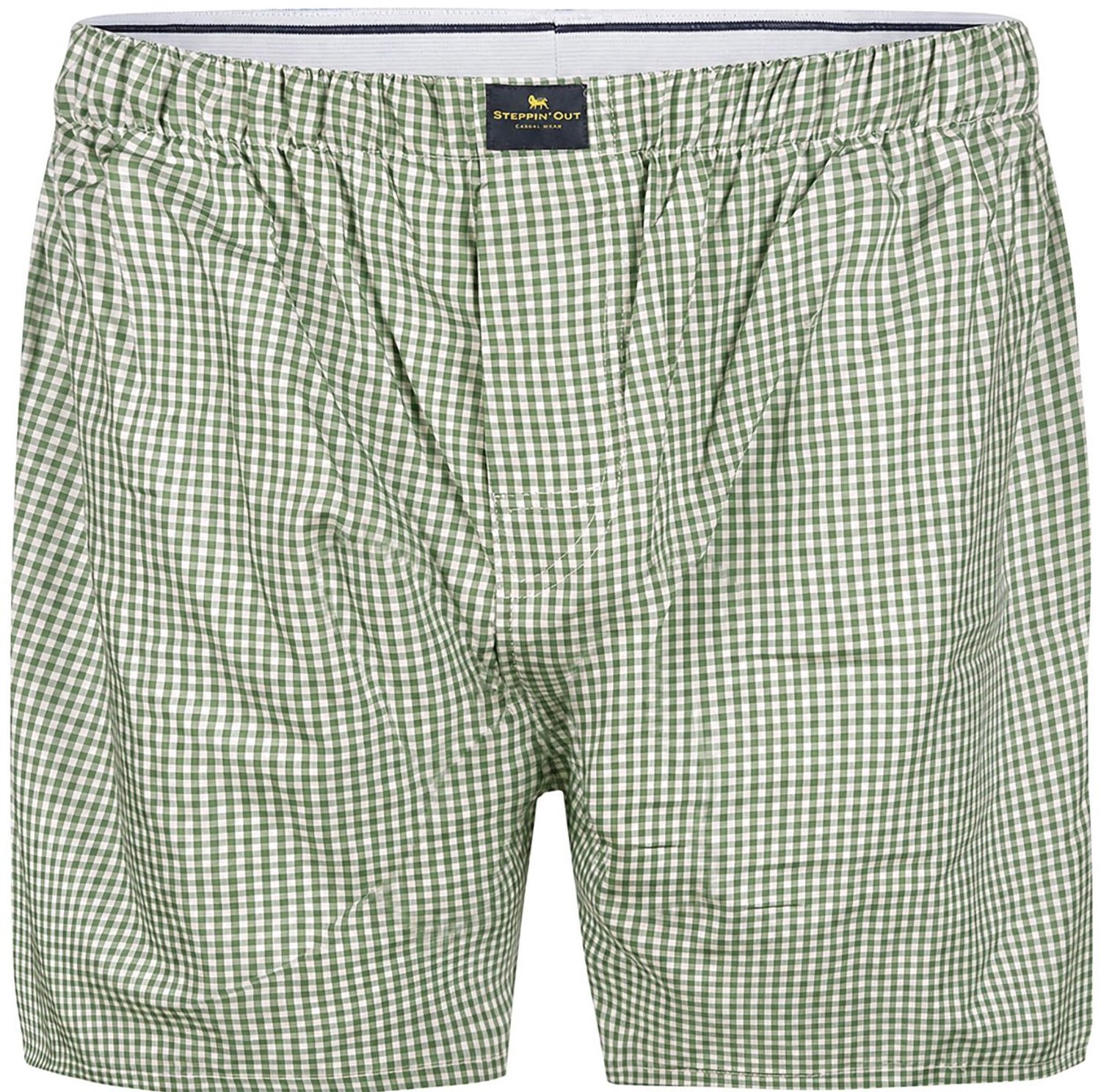 Steppin' Out Boxershort Vichy Groen - Maat L - Heren - Boxershorts