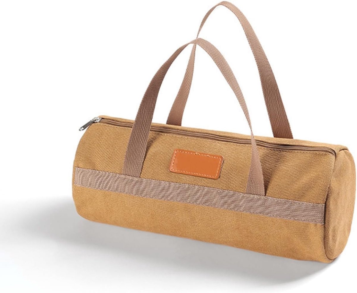 Cilindrische Handtas - Khaki - 35 x 15 x 21 cm - Waterdichte Opbergzak voor Gereedschap - Voor Buitenactiviteiten