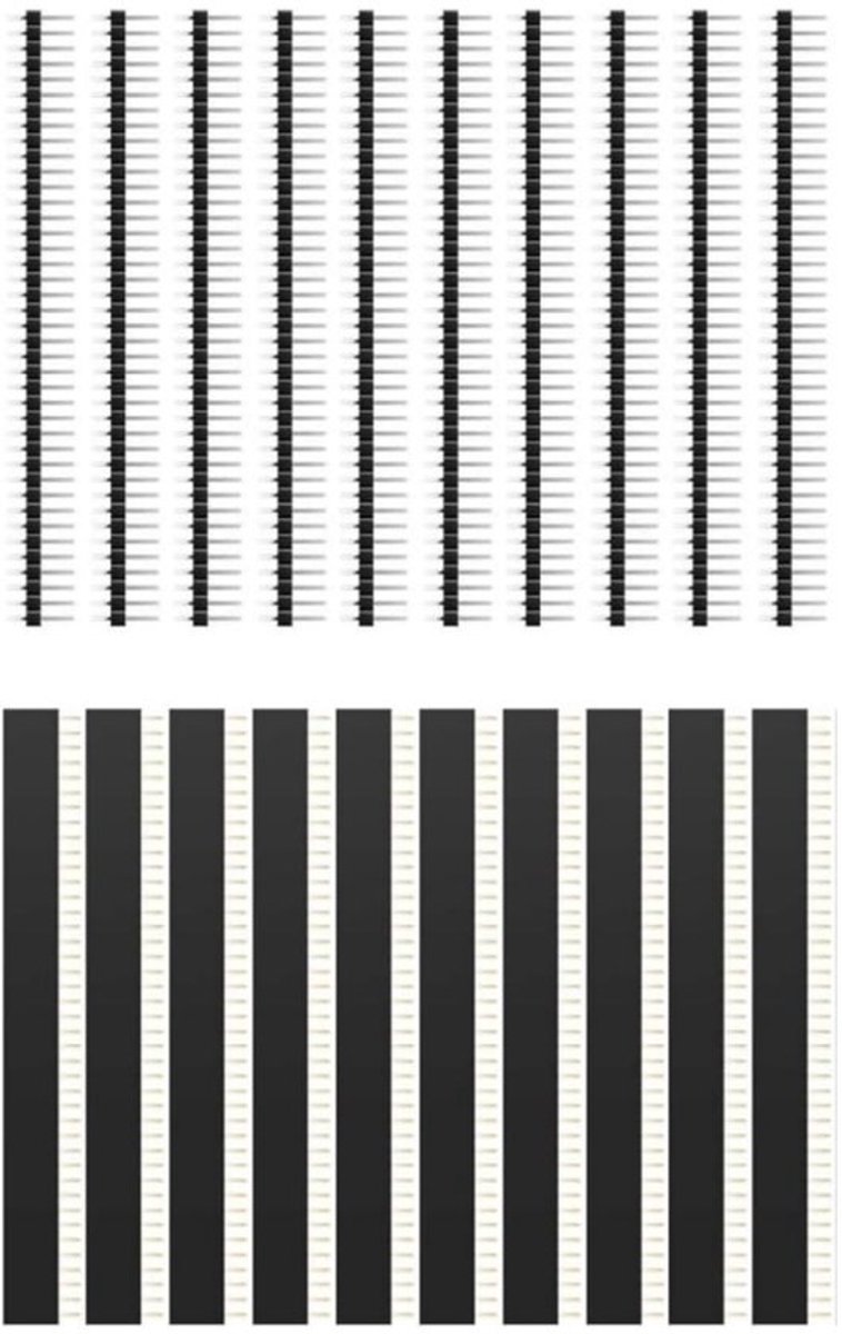 Allecto - Pin Header Plug - 2.54mm - 20 Stuks - 40-Pins - Arduino - Circuitborden