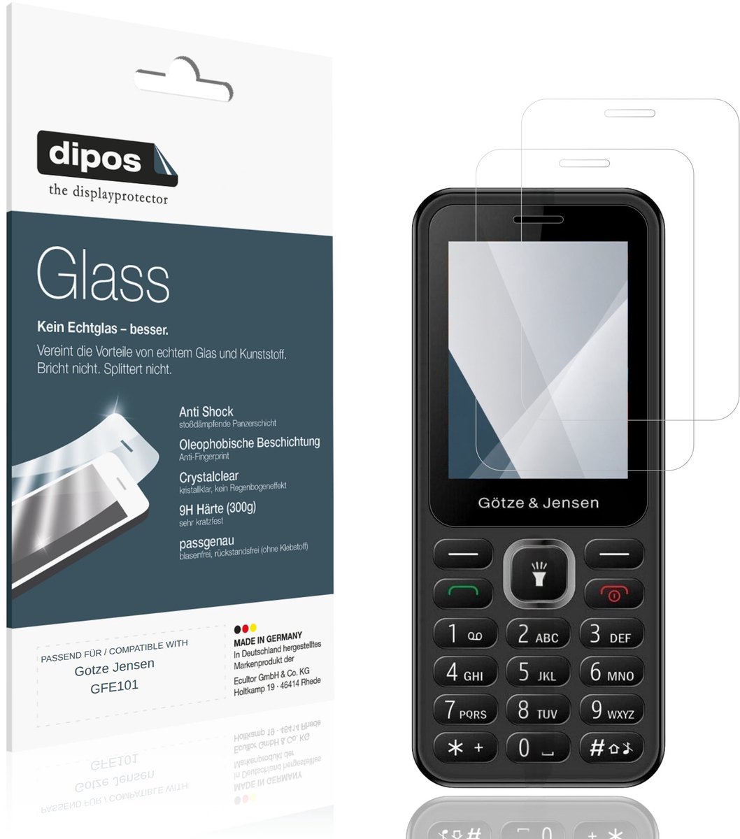 dipos – 2x Pantserfolie geschikt voor Gotze Jensen GFE101 | 9H Screenprotector