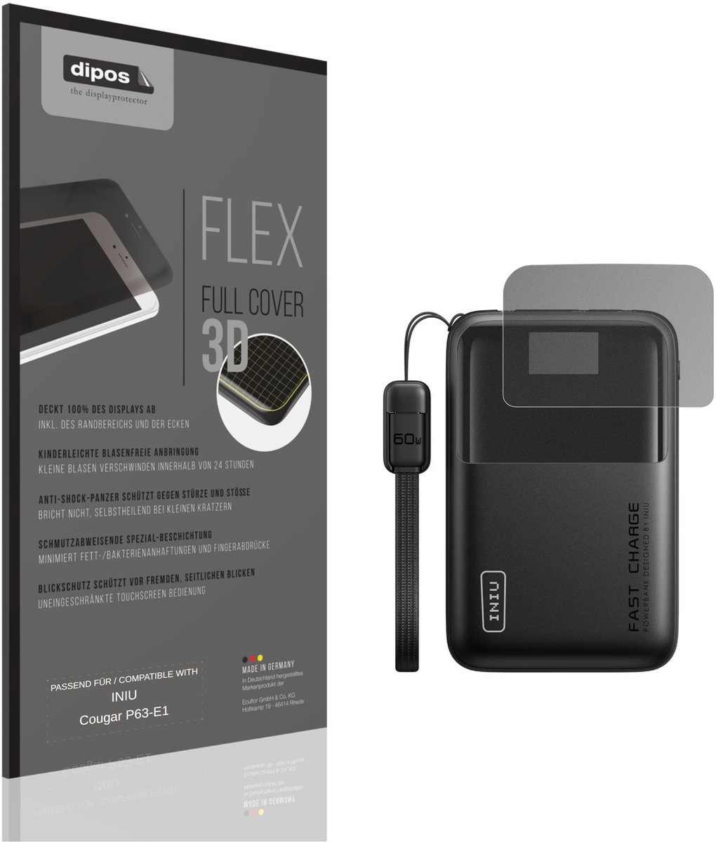 dipos FLEX – Matte Privacy Screenprotector geschikt voor INIU Cougar P63-E1 | Volledige Schermbescherming | Case-Friendly