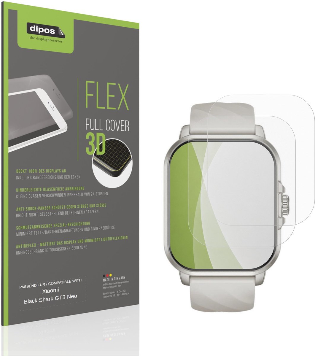dipos FLEX – 2x Matte Screenprotector geschikt voor Xiaomi Black Shark GT3 Neo | Volledige Schermbescherming | Case-Friendly