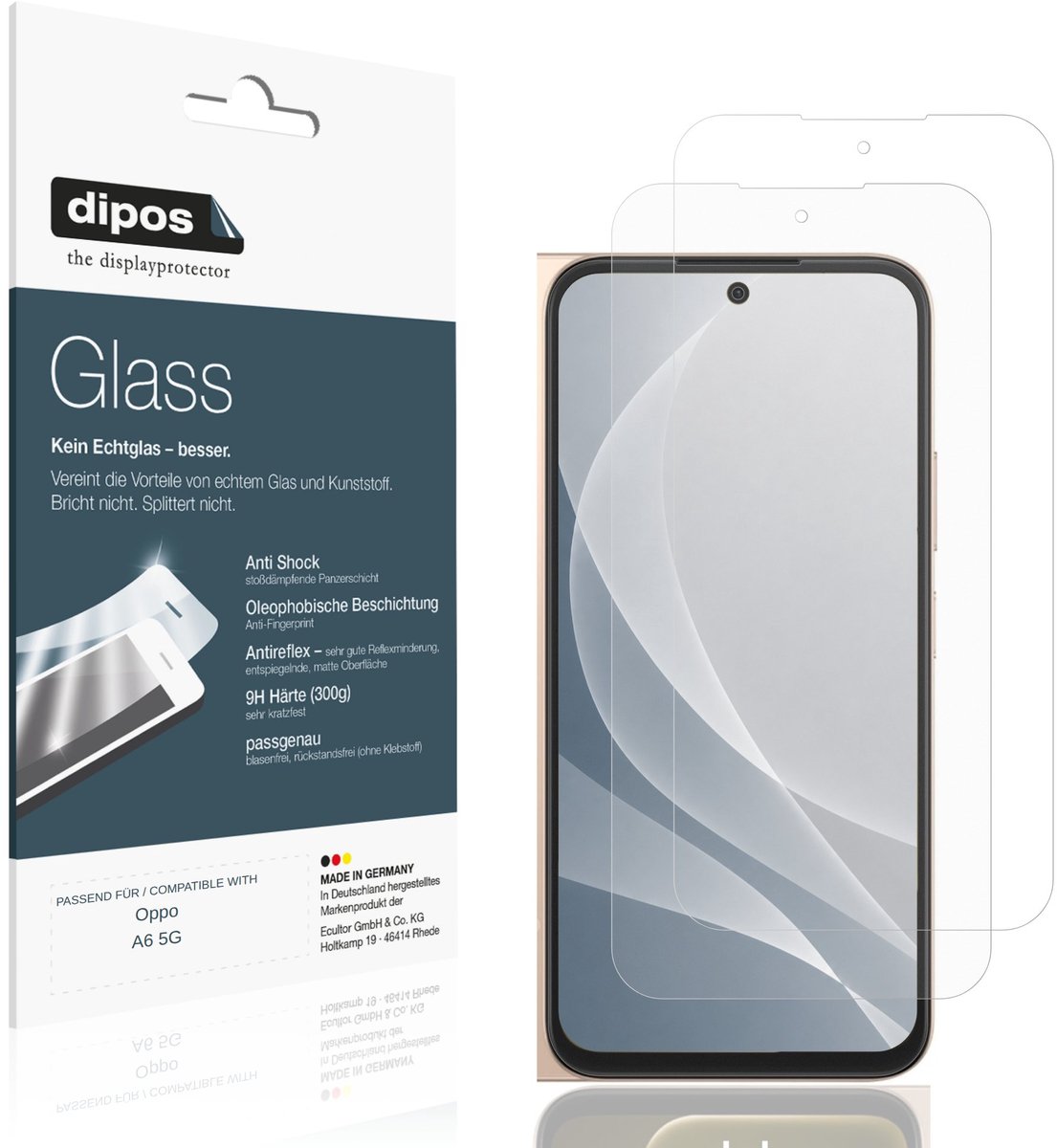 dipos – 2x Matte Pantserfolie geschikt voor Oppo A6 5G | 9H Screenprotector