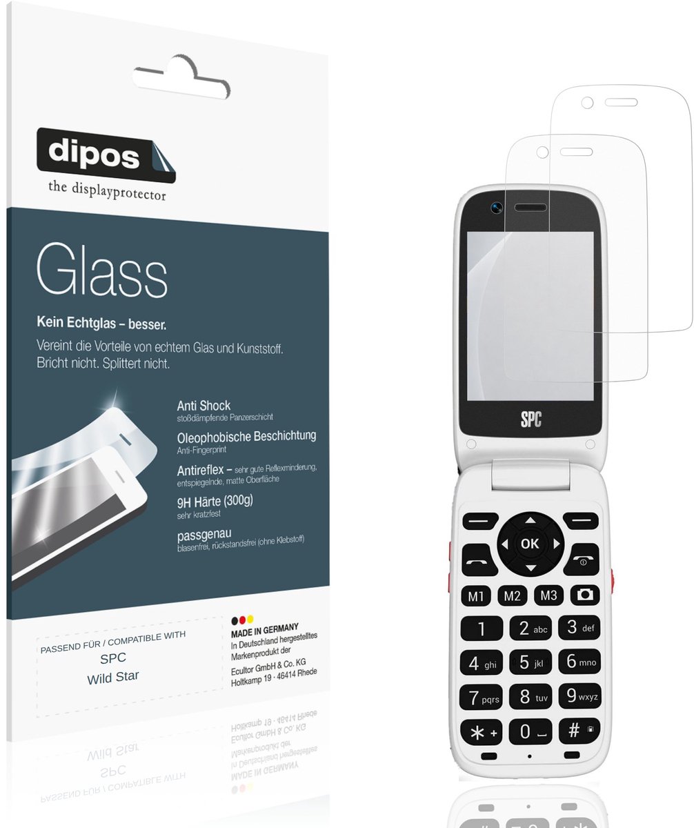 dipos – 2x Matte Pantserfolie geschikt voor SPC Wild Star | 9H Screenprotector