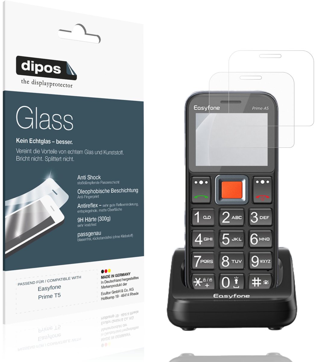 dipos – 2x Matte Pantserfolie geschikt voor Easyfone Prime T5 | 9H Screenprotector