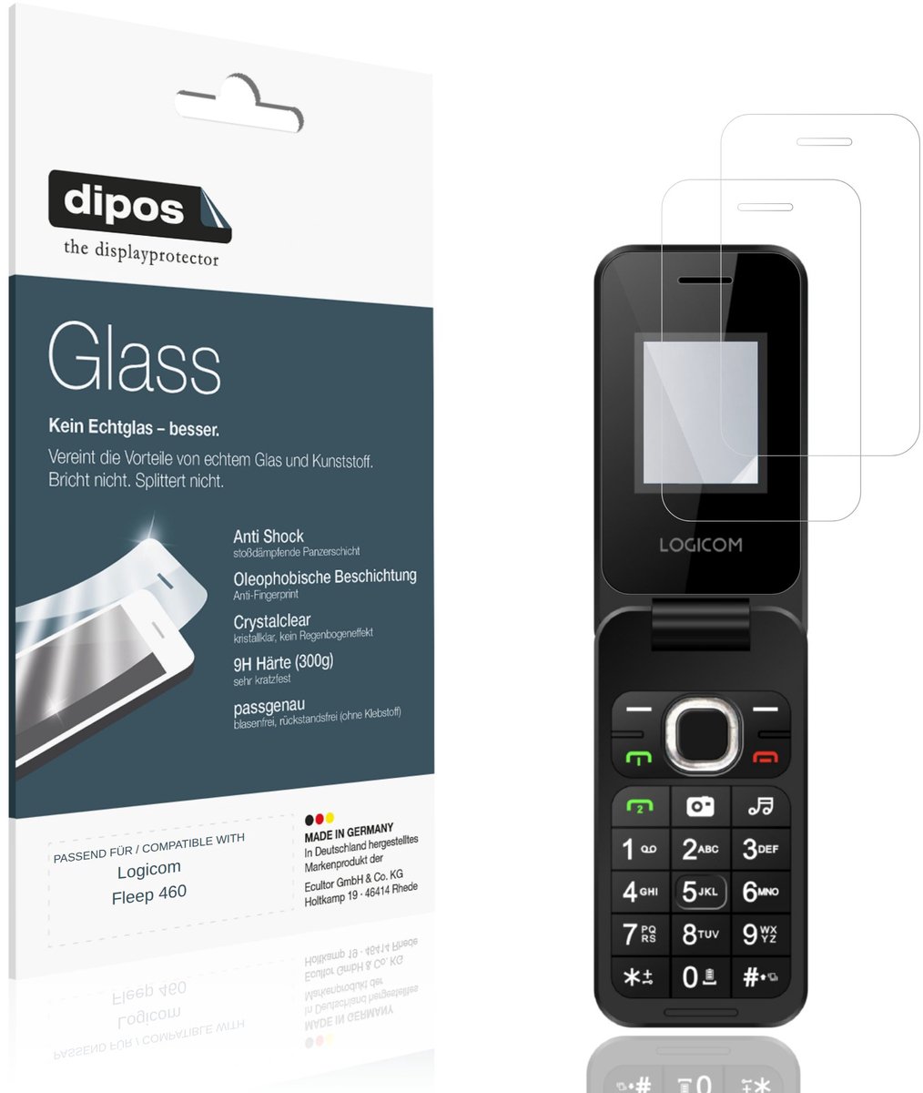 dipos – 2x Pantserfolie geschikt voor Logicom Fleep 460 | 9H Screenprotector
