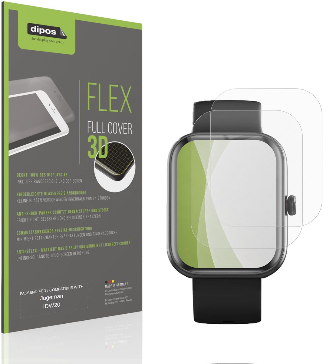 dipos FLEX – 2x Matte Screenprotector geschikt voor Jugeman IDW20 | Volledige Schermbescherming | Case-Friendly