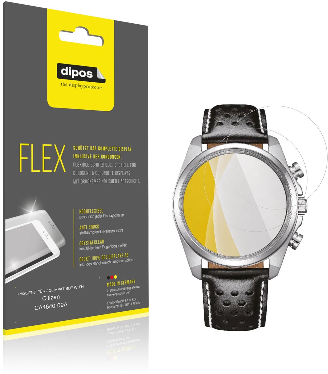 dipos – 2x Beschermfolie geschikt voor Citizen CA4640-09A | 3D Full Cover Screenprotector | 100% Passend