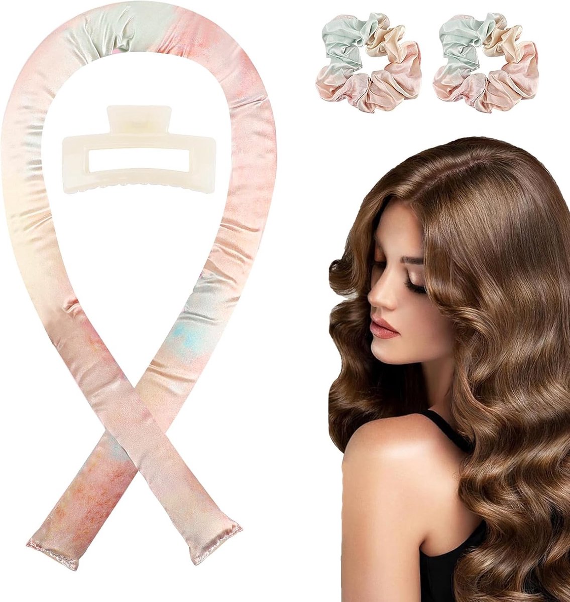 Verwarmingsvrije krullers, antislip krulset voor 's nachts, perfect voor halflang en lang haar, fluwelen haarrollers voor mooie krullen
