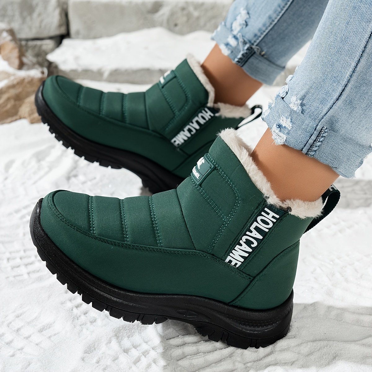 Currero Snowboots Dames Sneeuwlaarzen Dames Winterlaarzen Gevoerde Winterschoenen Waterdicht Antislip Zool Warm Gevoerd Wandellaarzen Winter Karmozijnrood Karmijnrood