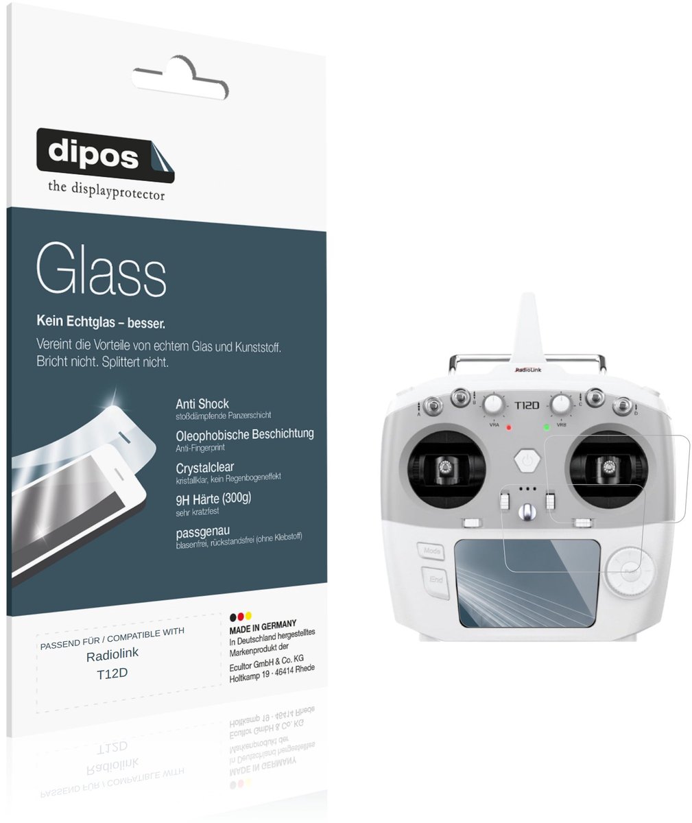 dipos – 2x Pantserfolie geschikt voor Radiolink T12D | 9H Screenprotector