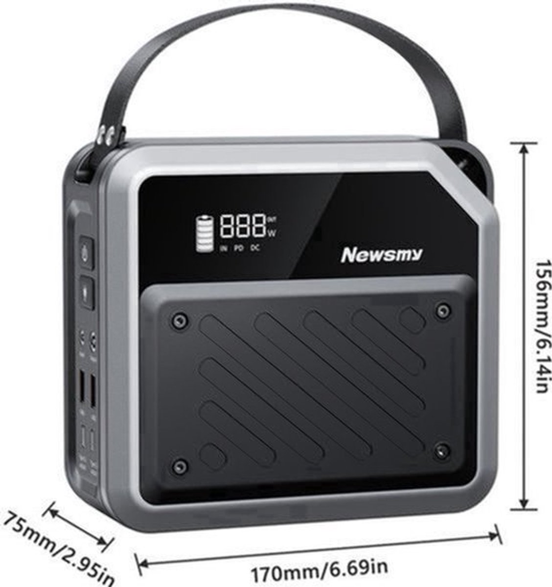 Draagbare Zonnestroomcentrale – Powerstation – Mobiele Accu – Noodstroomvoorziening – Outdoor Powerbank – 270Wh – 2x 100W USB-C PD Snelladen – Lithium LiMnFePO4 Batterij met Spotlight