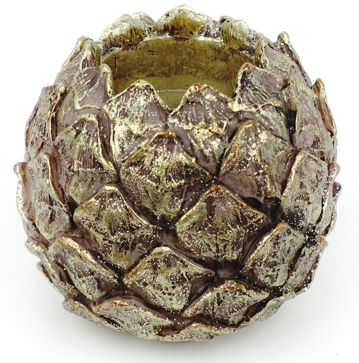 Scheulen kerstdecoratie waxinelichthouder goud antiek 10 cm