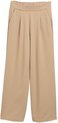 Lichtbruine culotte met elastische tailleband en steekzakken.