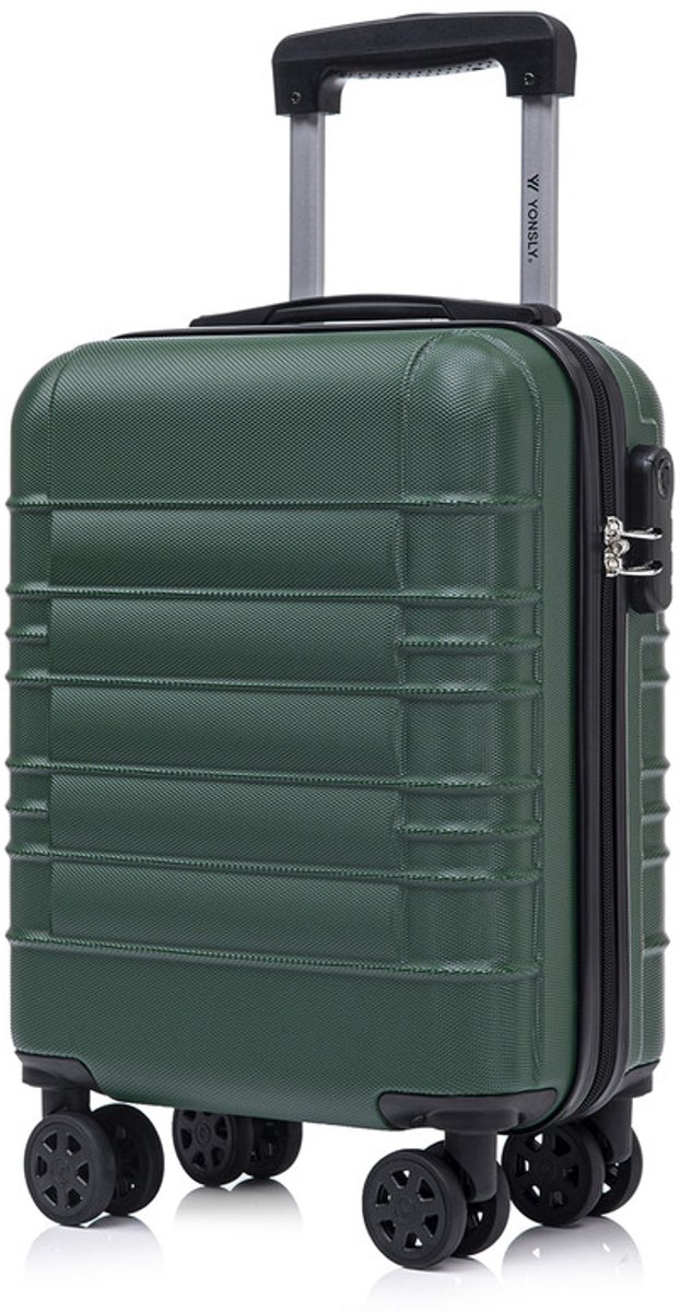 YONSLY Handbagage Koffer - 46x31x20 cm - Reiskoffer 25L - Donkergroen