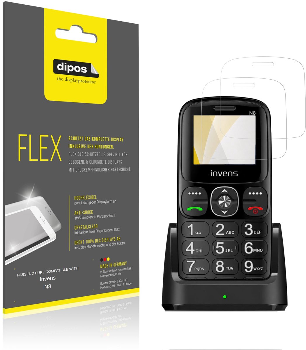 dipos – 2x Beschermfolie geschikt voor invens N8 | 3D Full Cover Screenprotector | 100% Passend