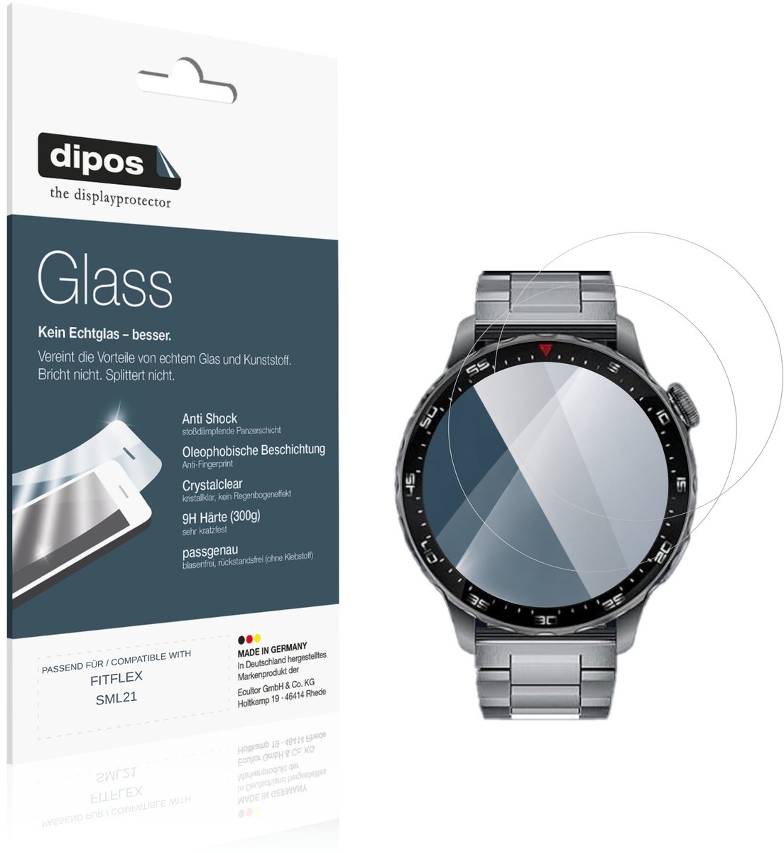 dipos – 2x Pantserfolie geschikt voor FITFLEX SML21 | 9H Screenprotector