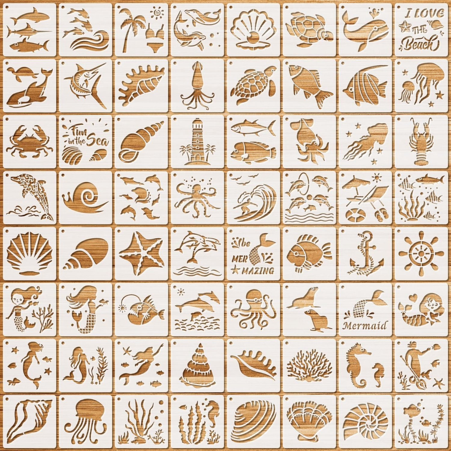 Set van 64 Herbruikbare Sjablonen voor Schilderen en Decoratie