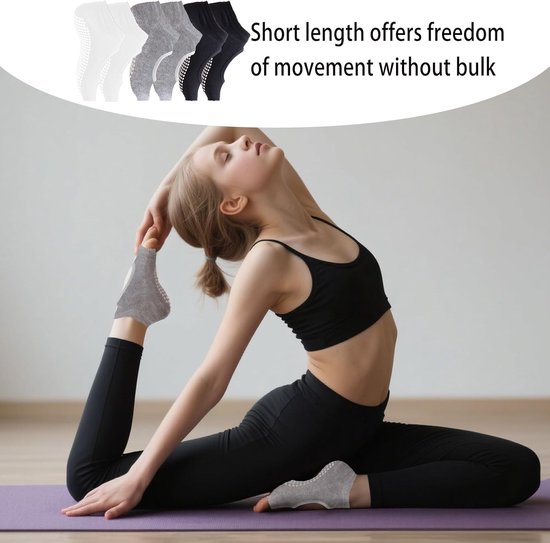 3 Paar Yogakousen Dames - Antislip, Teenloos, Ademend & Comfortabel — afbeelding 3