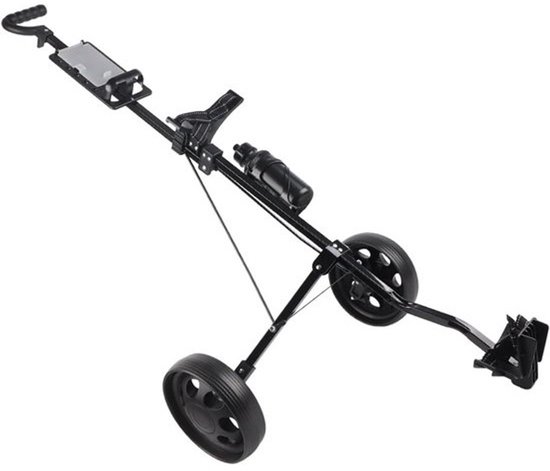 Golfkar met 2 Wielen - Duwkar voor golf - Voor op de golfbaan - Opvouwbaar ontwerp - 3.33 kg - Zwart — afbeelding 2