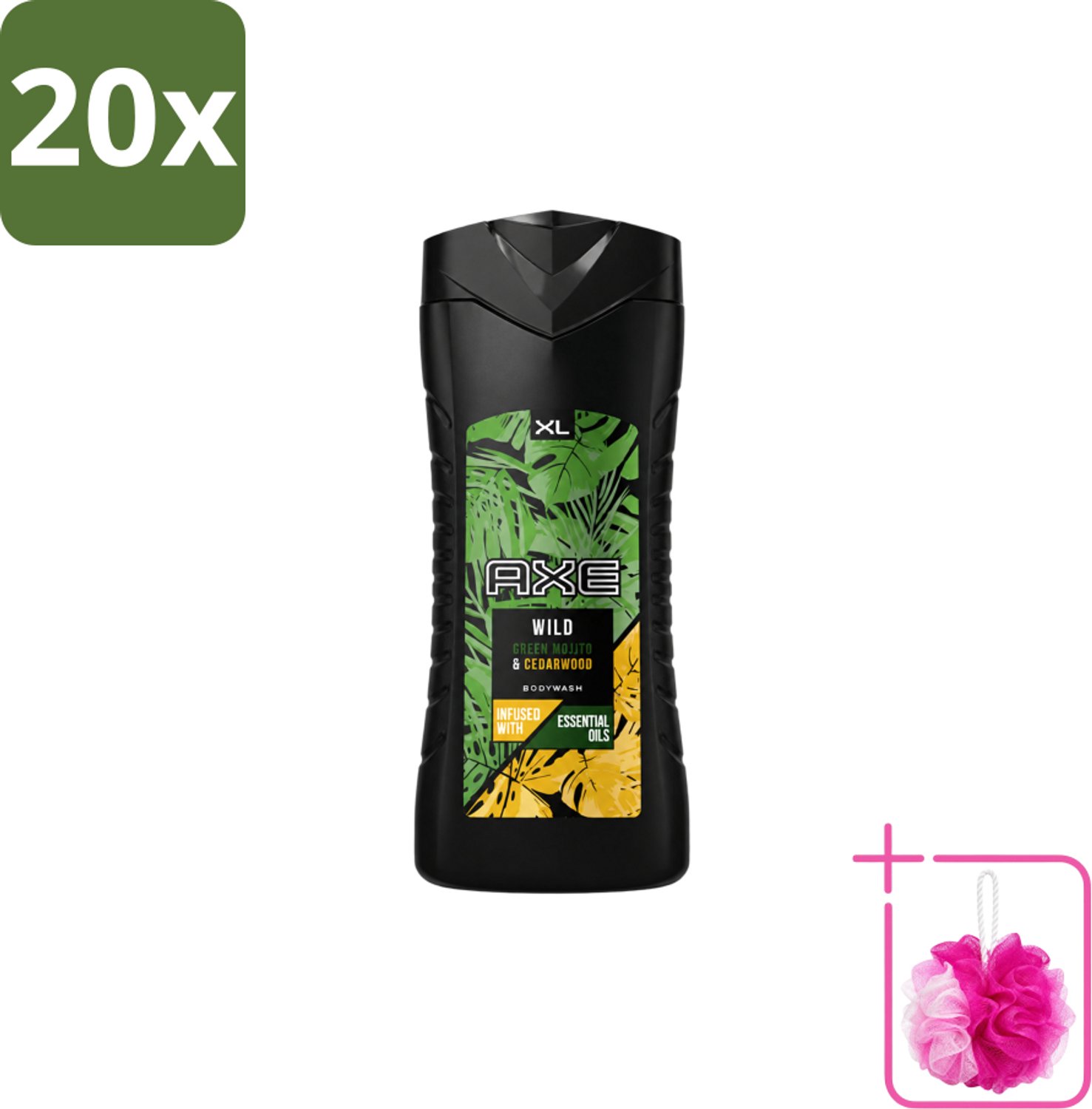 20 x AXE - Douchegel - Wild - 400 ml - Bulkverpakking - Douchegel - Douchemop - Frisheid