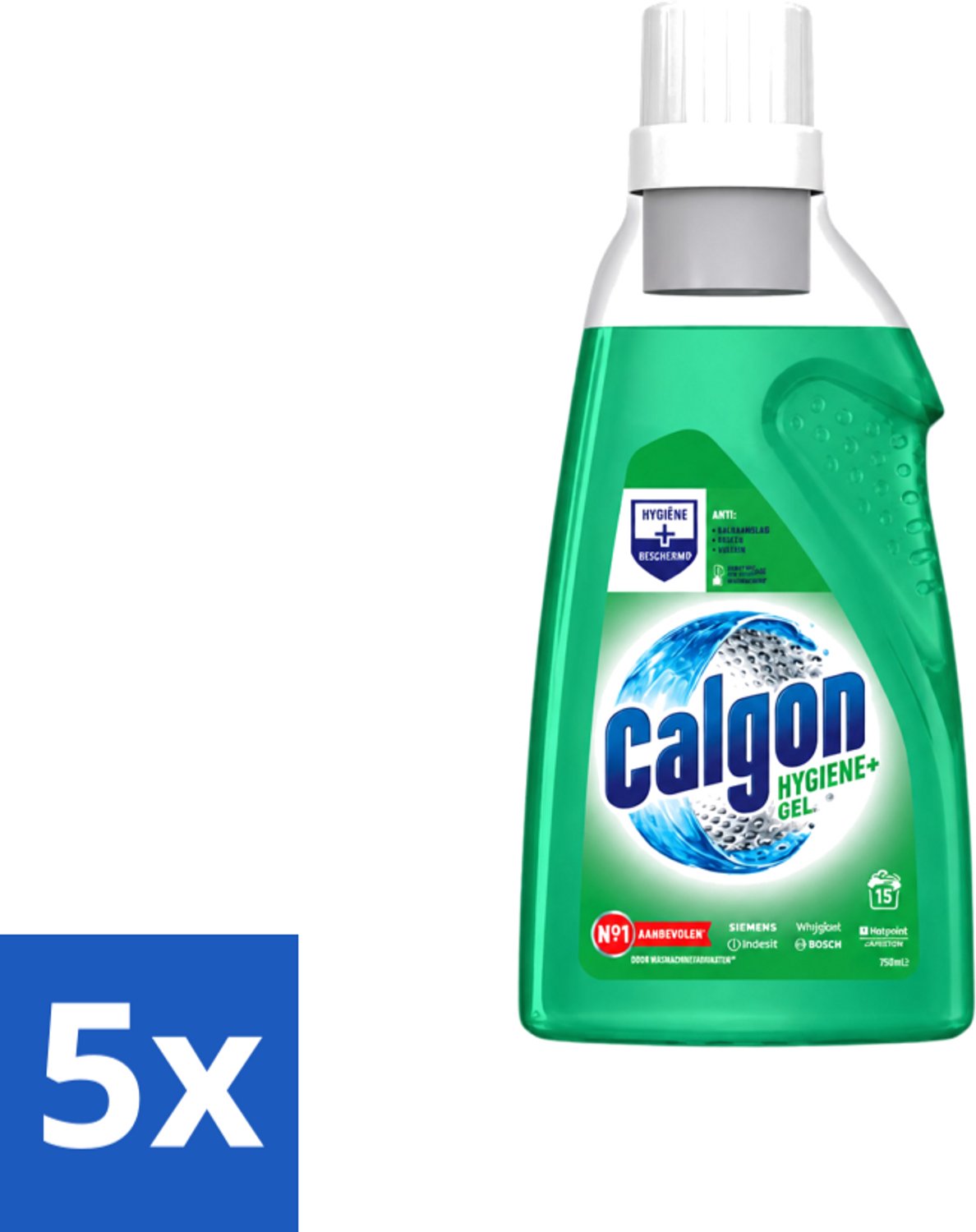 5 x Calgon – Wasmachinereiniger Gel – Hygiene+ – 750 ml - Voordeelverpakking - 5 stuks