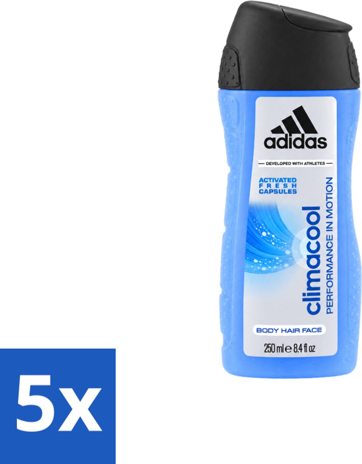 5 x Adidas – Douchegel – Climacool Men – 250 ml - Voordeelverpakking - 5 stuks