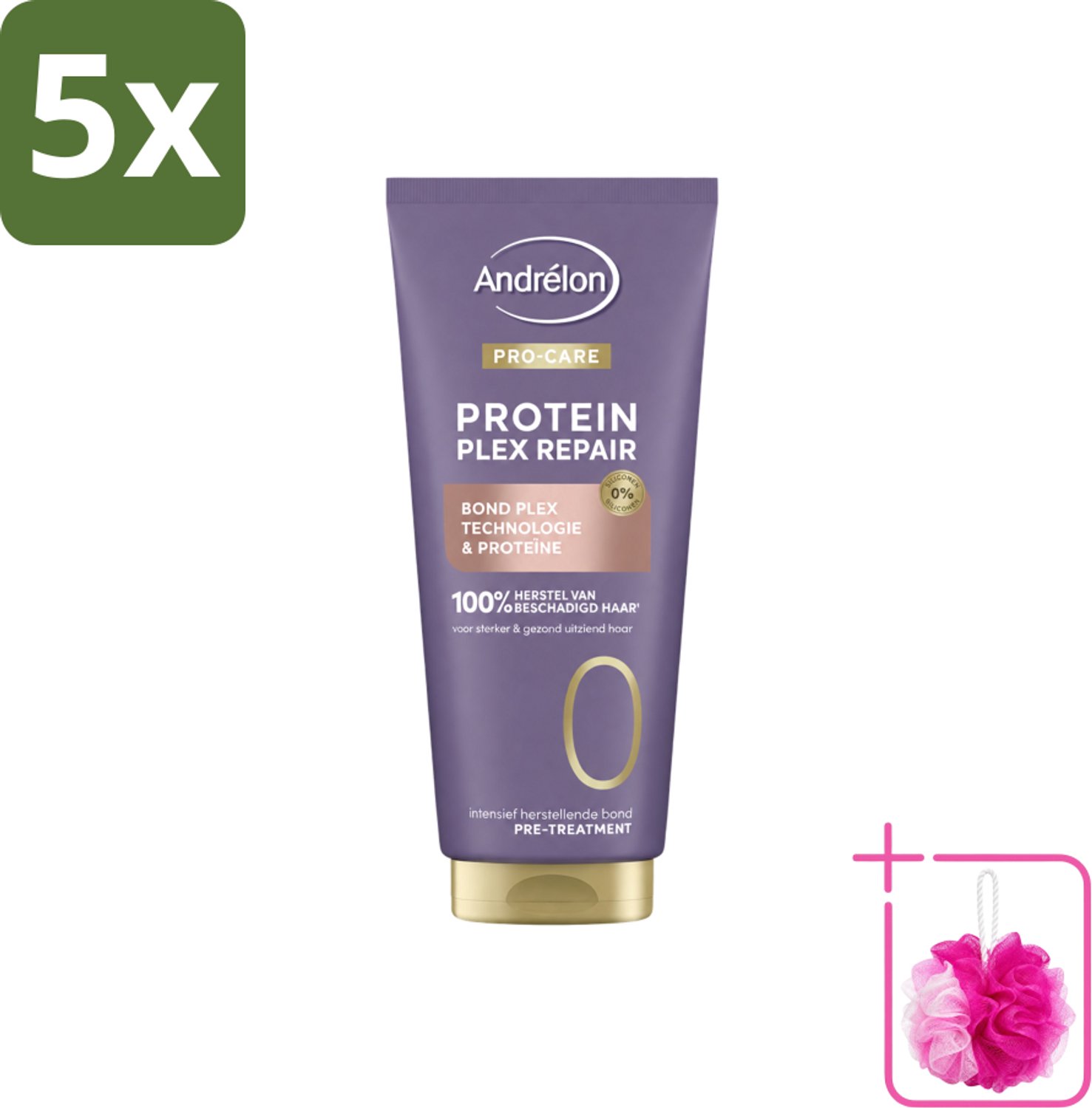 5 x Andrélon – Pre-Treatment – Pro Care Protein Plex Repair – 170 ml - Bulkverpakking - Haarbescherming - Douchemop - Haarherstel