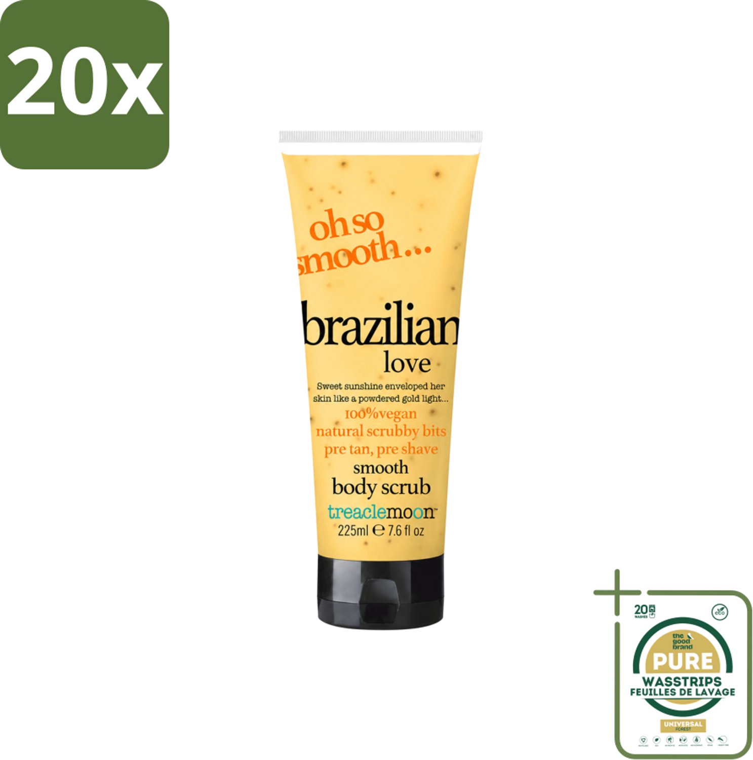 20 x Treaclemoon – Body Scrub – Brazilian Love – 225 ml - Wasstrips - Body Scrub - Huid Verzorging - Exfoliatie - Natuurlijke Huidverzorging - Huidvernieuwing