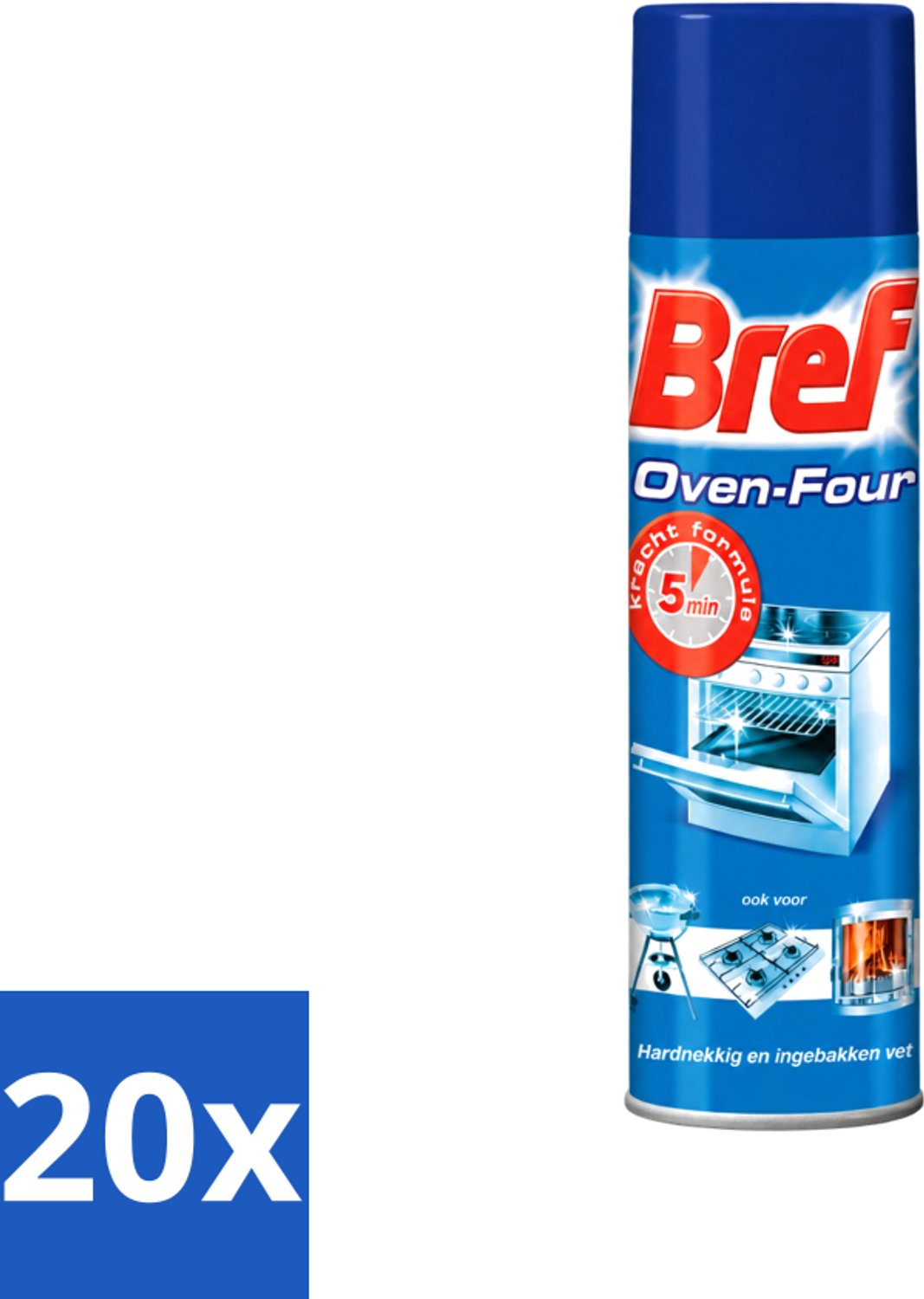 20 x Bref - Oven Spray - Tegen Hardnekkig en Ingebakken Vet - 450 ml - Voordeelverpakking - 20 stuks