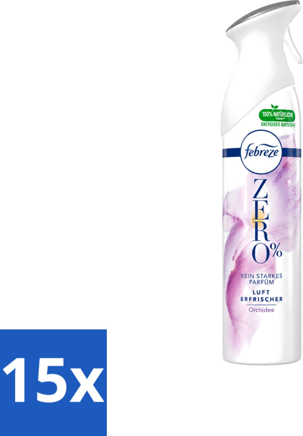 15 x Febreze Spray - Zero % - Orchidee - Luchtverfrisser - 300ml - Voordeelverpakking - 15 stuks