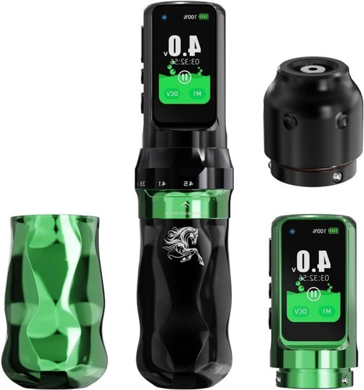 Tattoo Pen Machine - Draadloze tattoo pen - Lijnen en arceren - Verstelbare slaglengte - 7 slagen - Zwart
