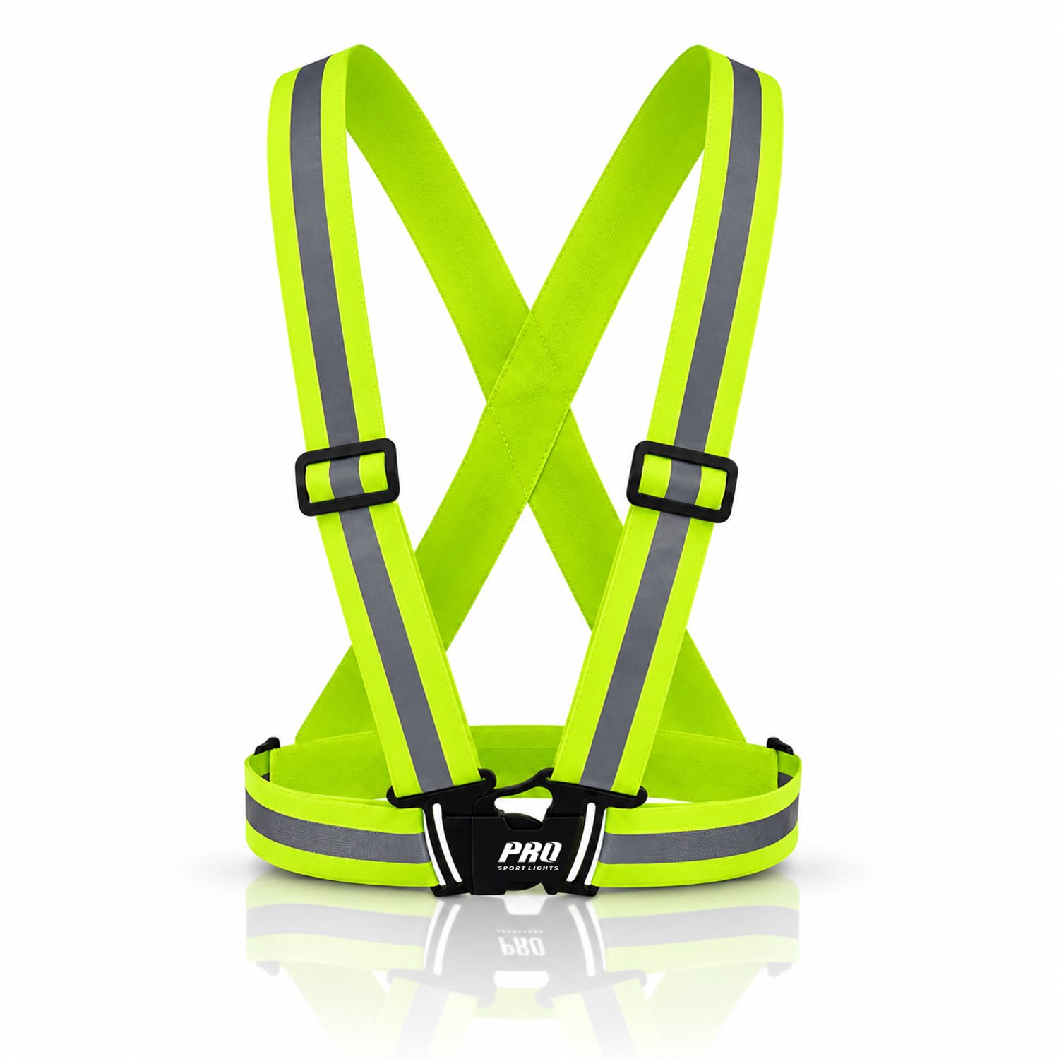 Hardloopvest Reflecterend Veiligheidsvest Fietsen One Size Verstelbaar Fluogeel Wandelen