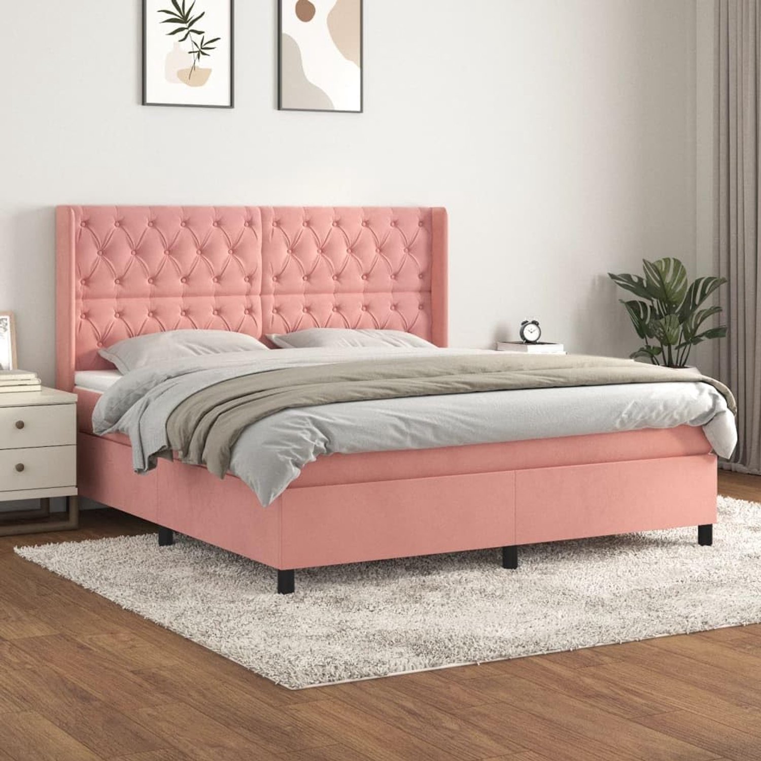 Verstelbaar hoofdbord Pocketvering 160x200 cm Roze