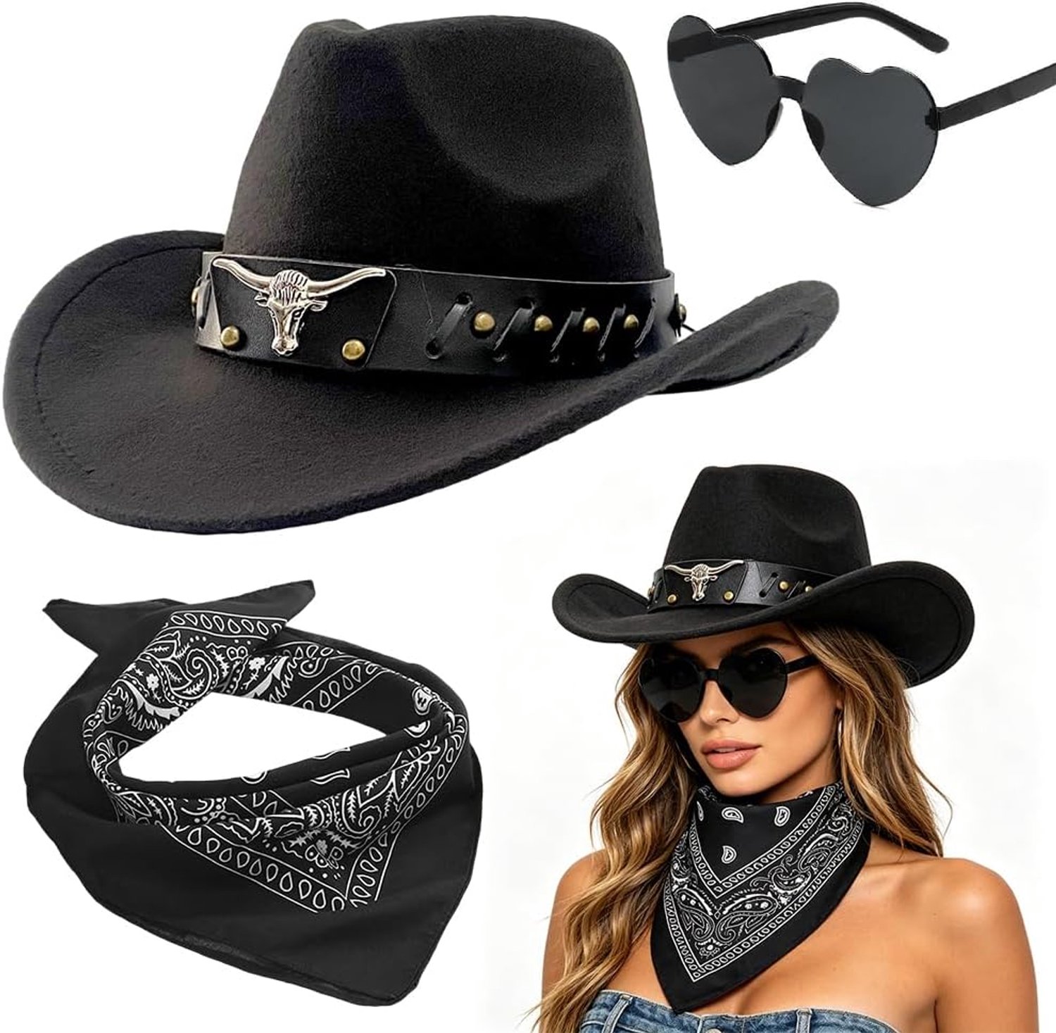 Cowboyhoeden brede rand cowboyhoed cowboykostuumaccessoires voor carnaval, themafeesten, cosplay2