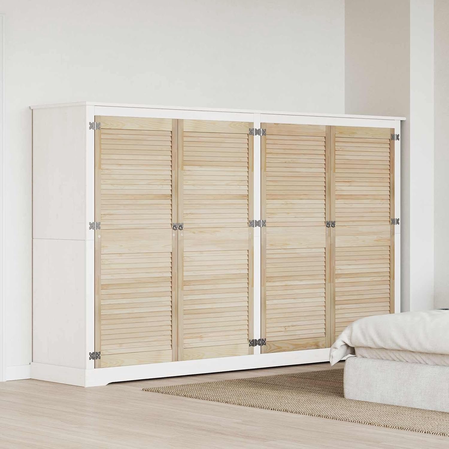 4 x kastdeur van massief grenenhout, 140,5 x 59,5 cm, voor modern interieur, set met 4 deuren, natuurlijke kleuren
