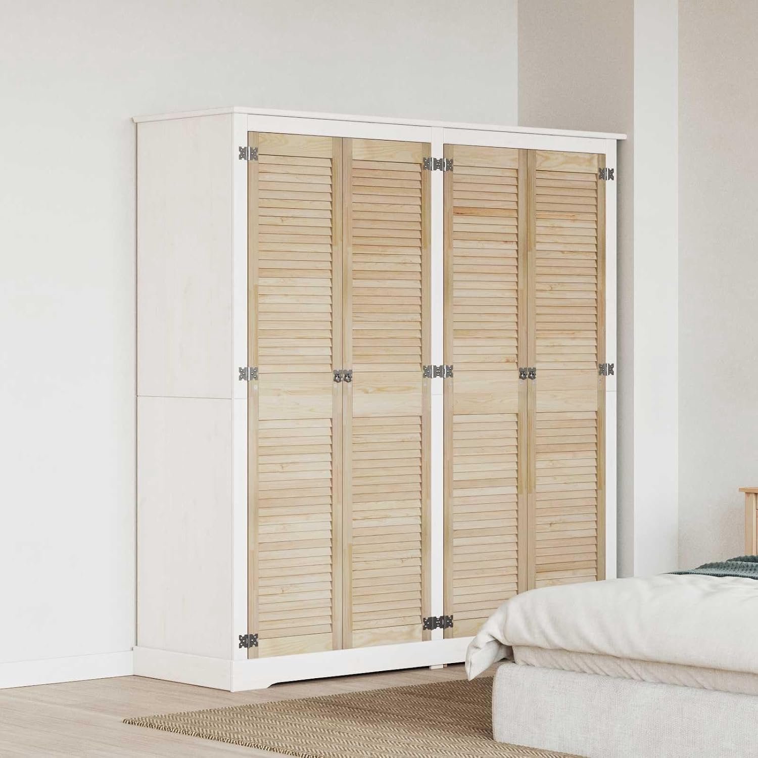 4 x kastdeur van massief grenenhout, 170 x 2,1 x 39,5 cm, moderne deurset voor meubelbouw