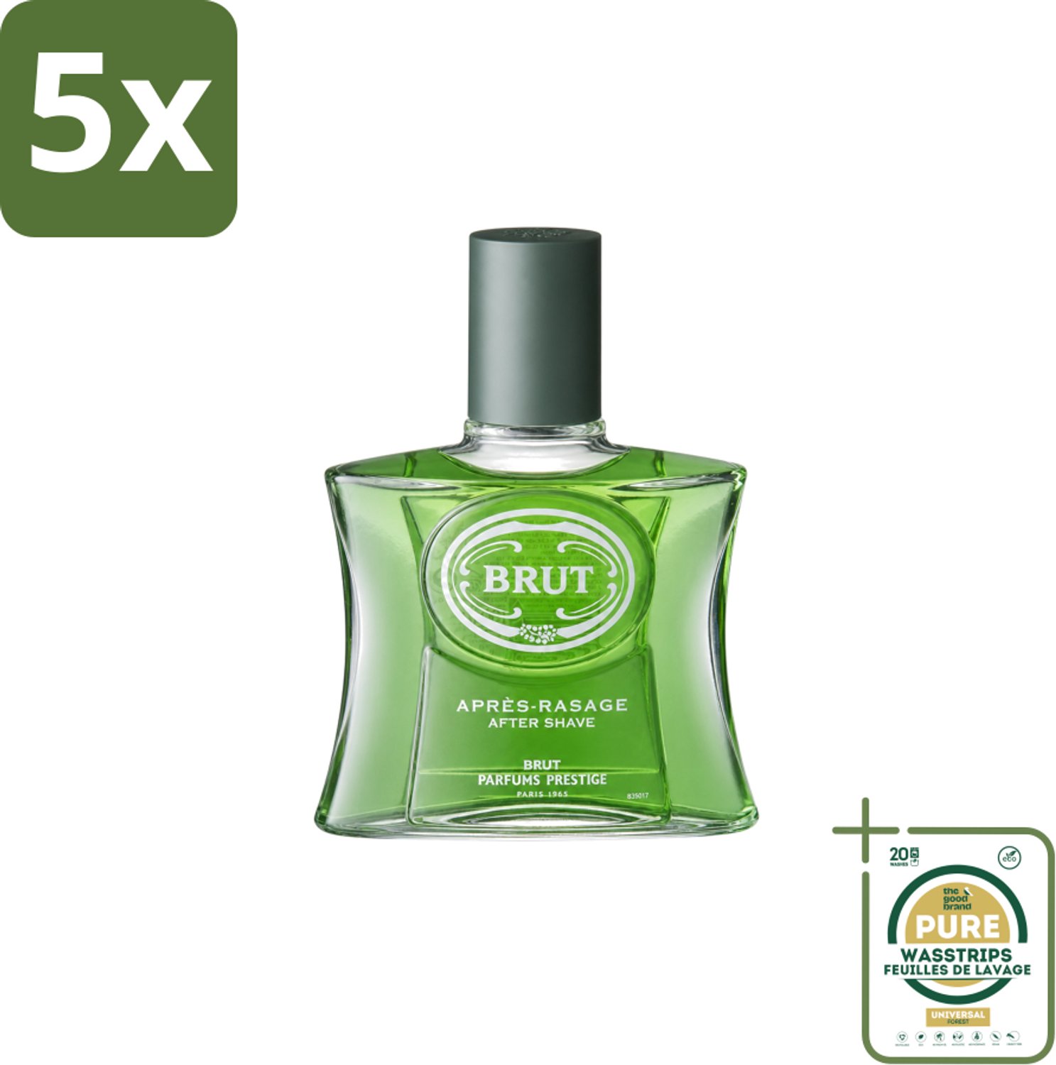 5 x Brut for Men – Aftershave Lotion – 100 ml - Wasstrips - Aftershave - Herenverzorging - Scheren - Geur - Klassieke Herenverzorging