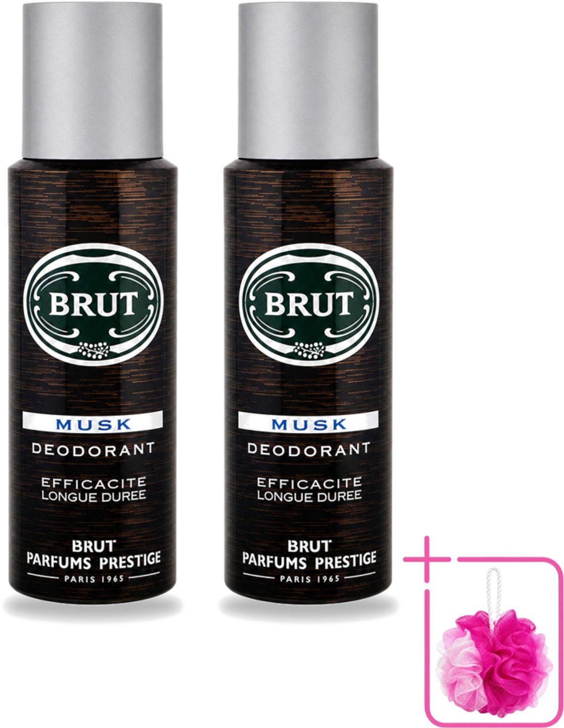 2 x Brut - Deodorant - Spray - Musk - Klassieke mannengeur - 200ml - Bulkverpakking - Deodorant spray - Douchemop - Muskus geur