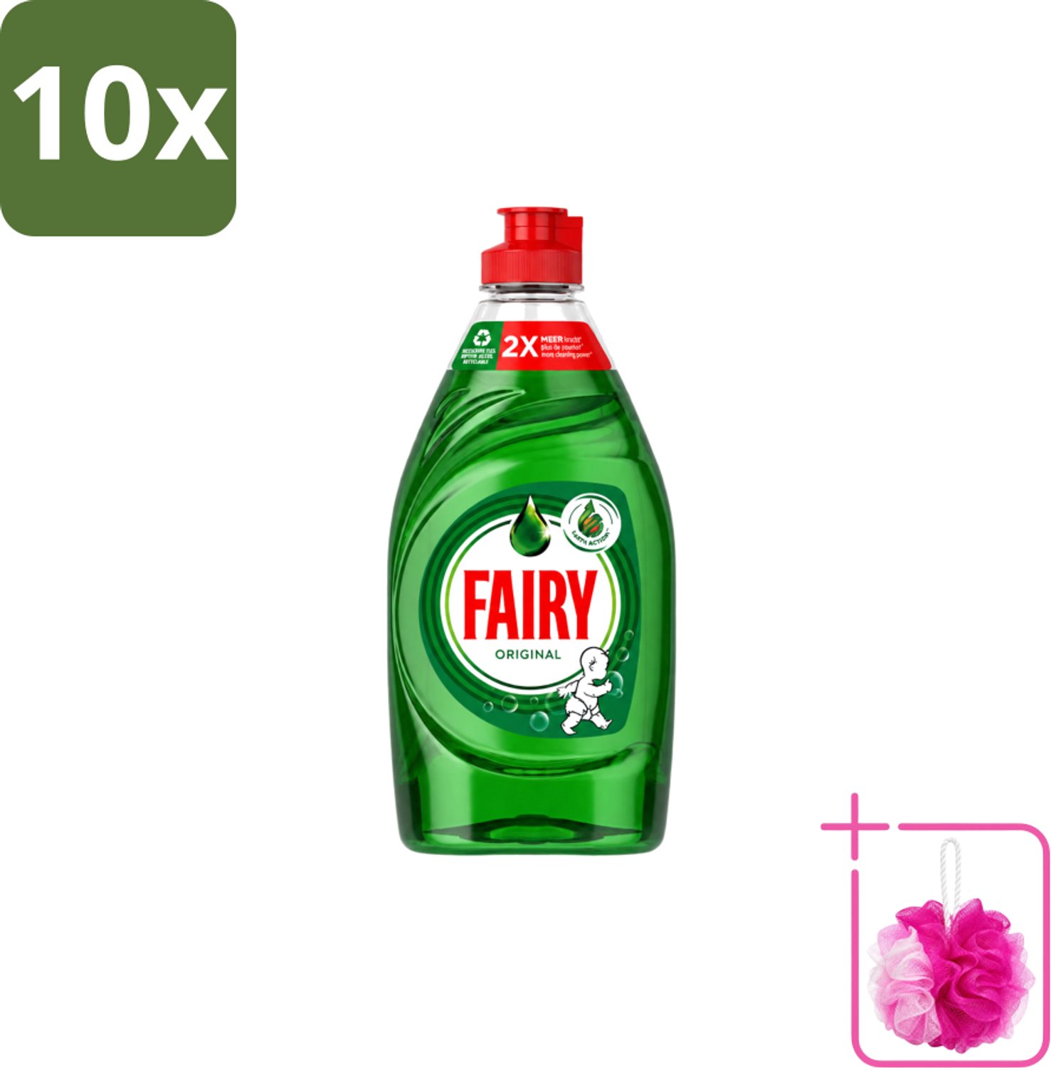 10 x Fairy – Afwasmiddel – Original – 320 ml - Bulkverpakking - Afwasmiddel - Douchemop - Vetverwijdering